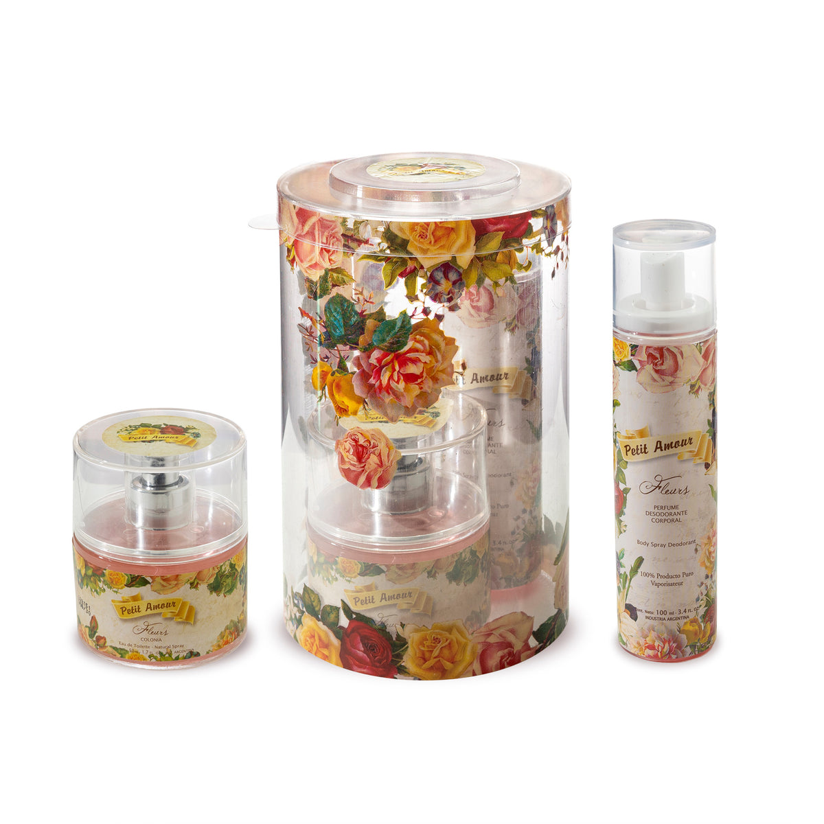 Estuche Cilindro Cristal Petit Amour Fleurs