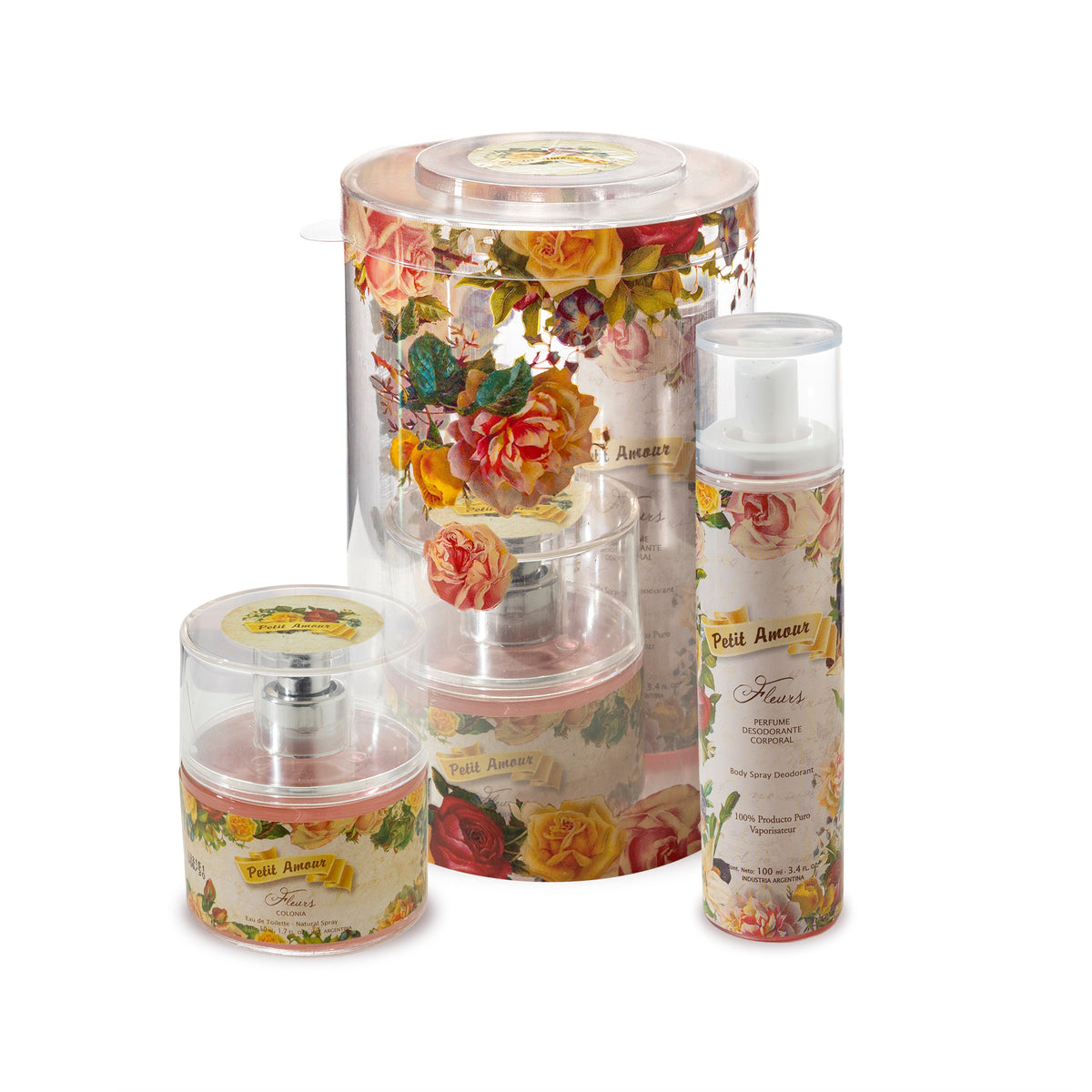 Estuche Cilindro Cristal Petit Amour Fleurs